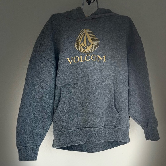 Volcom Kid’s Gray and Gold Hoodie Sweater - Picture 3 of 4